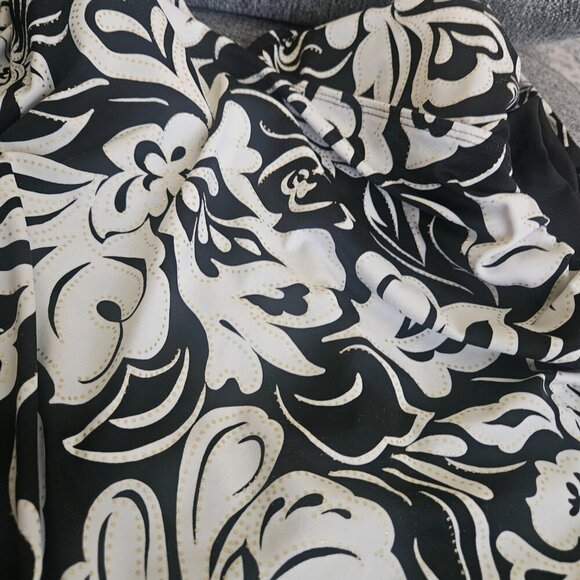 Inches away slimming swimsuit flattering Tummy Control black beige Floral 20 - Picture 8 of 9